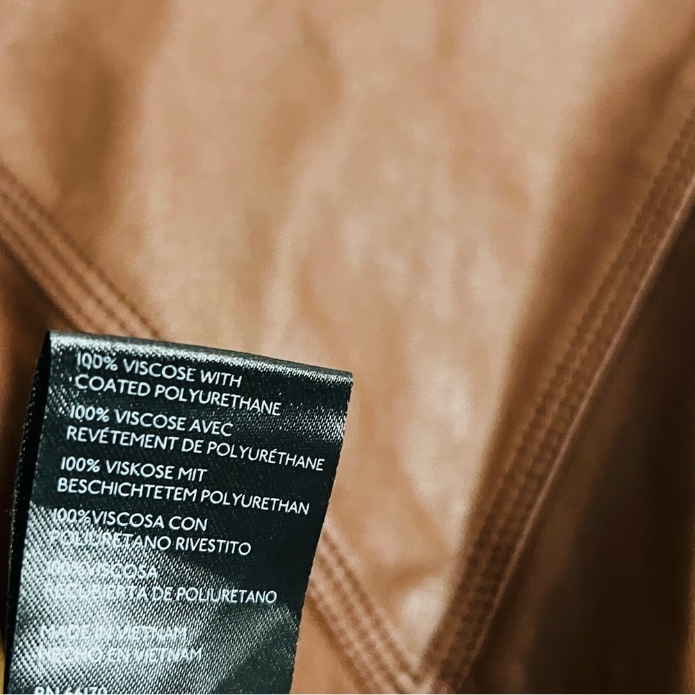 Free People Easy Rider Faux Leather Shacket in Desert Topaz brown size small - Picture 9 of 9